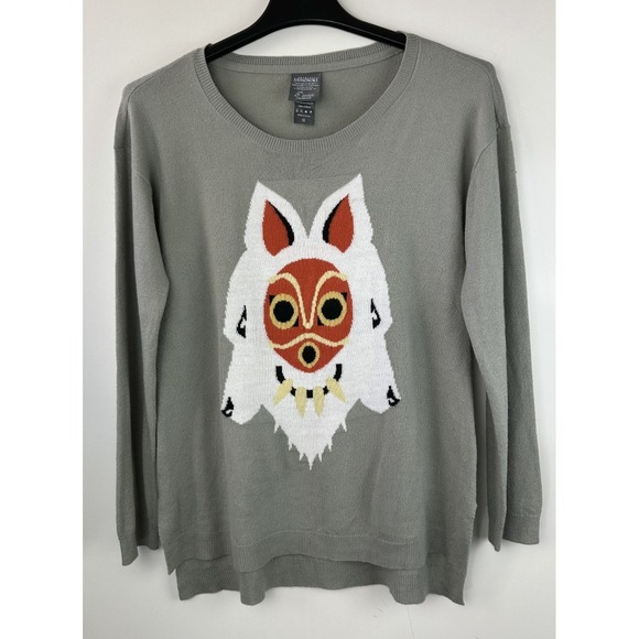Her Universe Princess Mononoke Mask Sweater Lightweight Gray Size Medium - Picture 12 of 12